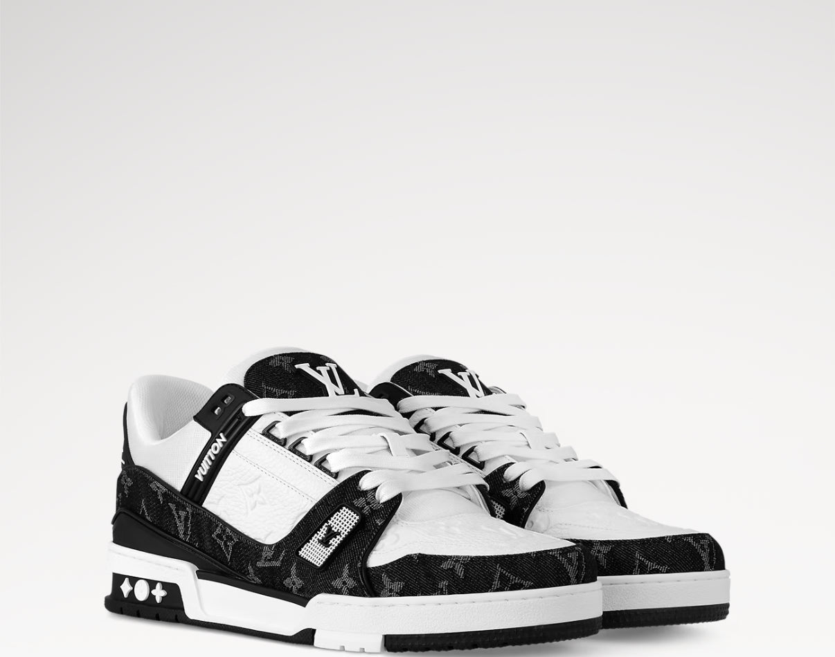 Pantofi Sport LV Trainer – Alb/Negru