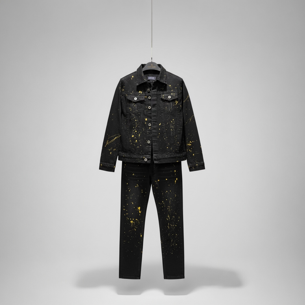 Compleu Copii Black Gold Denim
