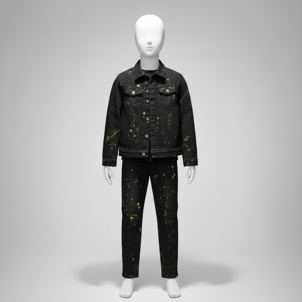 Compleu Copii Black Gold Denim