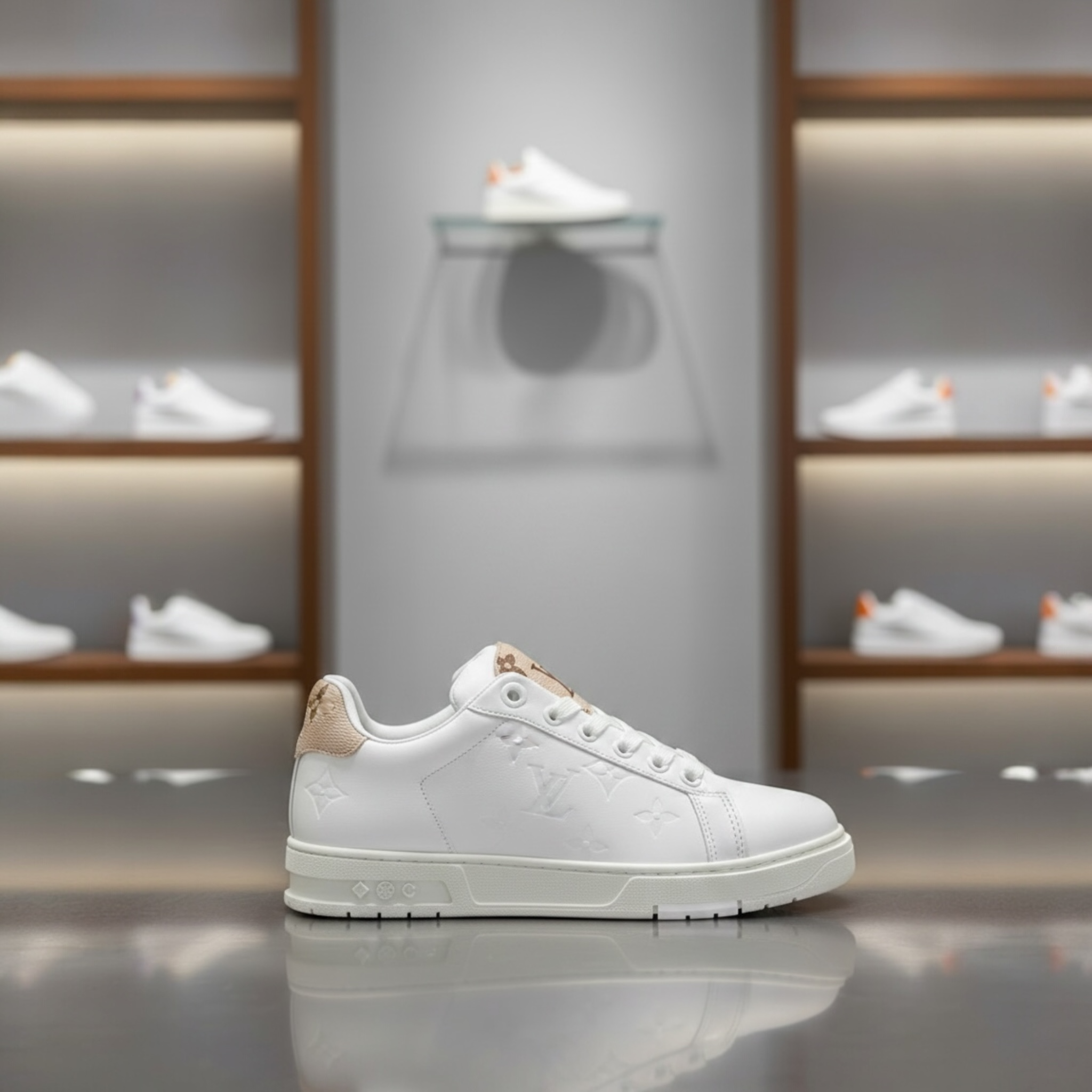 Sneakers Model LV White Beige