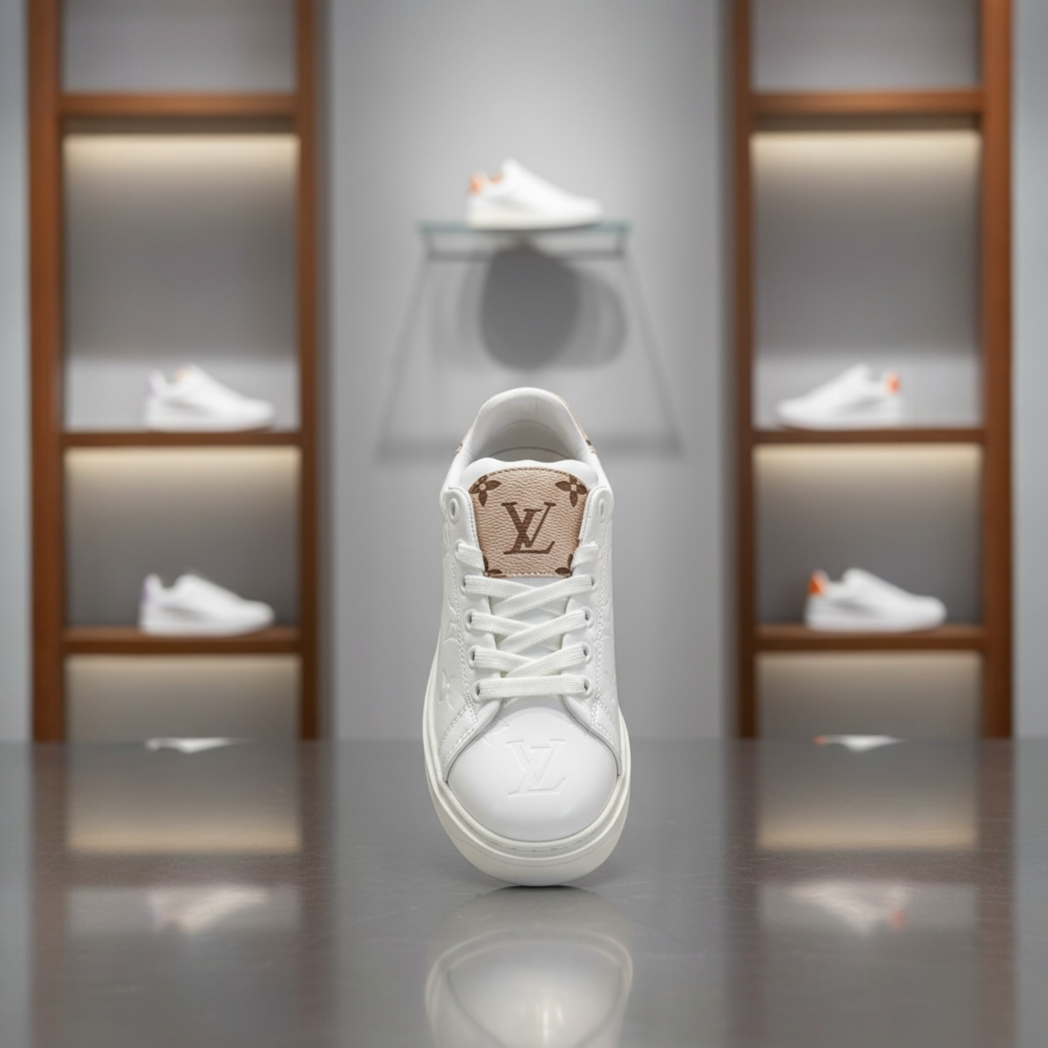 Sneakers Model LV White Beige