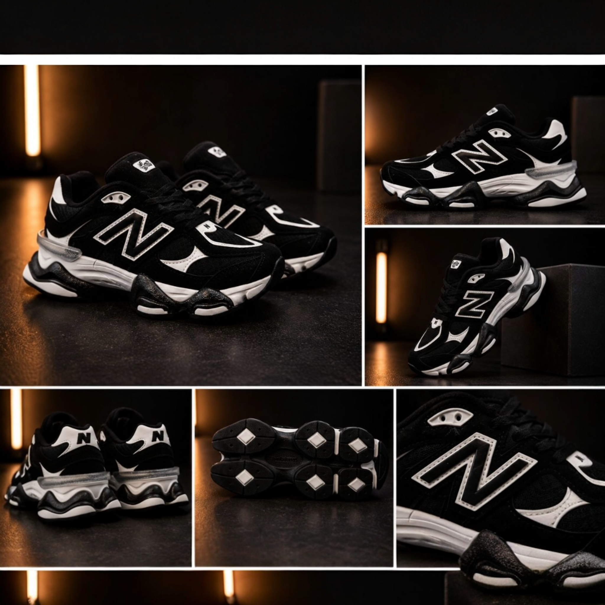 Sneakers Unisex New B Black & White